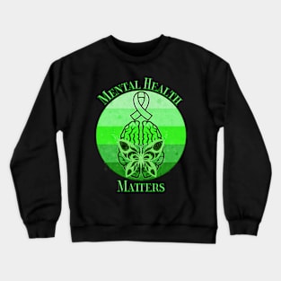 Mental Health Awareness Mental Health Matters Retro Sunset Crewneck Sweatshirt